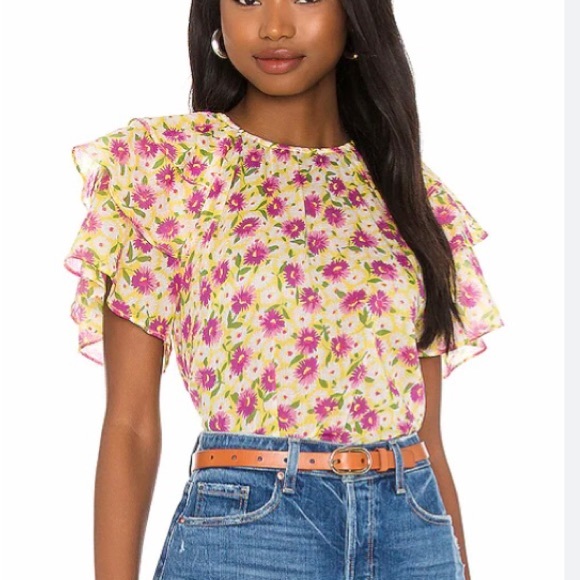 Nwt Banjanan Andrea top inFlower Carpet Vibrant